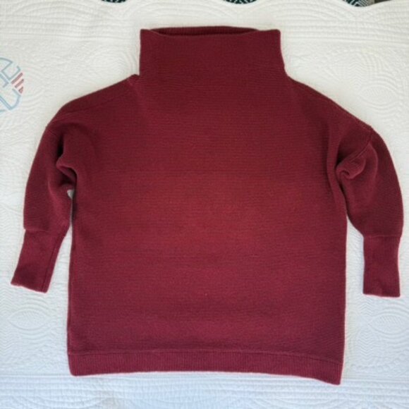 Free People Slouchy Ottoman Tunic Sweater Burgundy XS Cozy Fall - Picture 2 of 6
